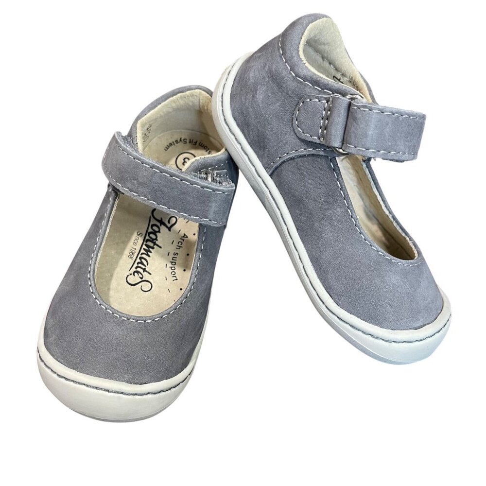 Footmates Stacy Leather Mary Jane Shoes‎ Baby Size 3 Gray Formal Casual Walker